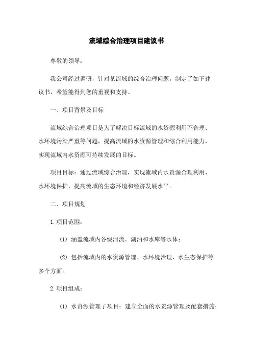 流域综合治理项目建议书