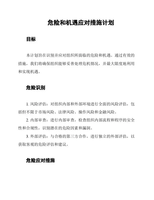 危险和机遇应对措施计划
