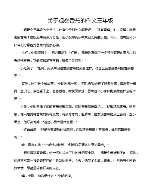 关于观察香蕉的作文三年级