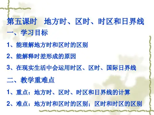 地方时时区区时和日界线