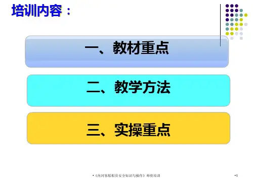内河客船船员安全知识与操作师资培训课件