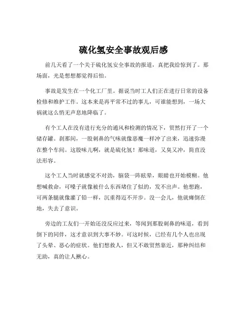 硫化氢安全事故观后感