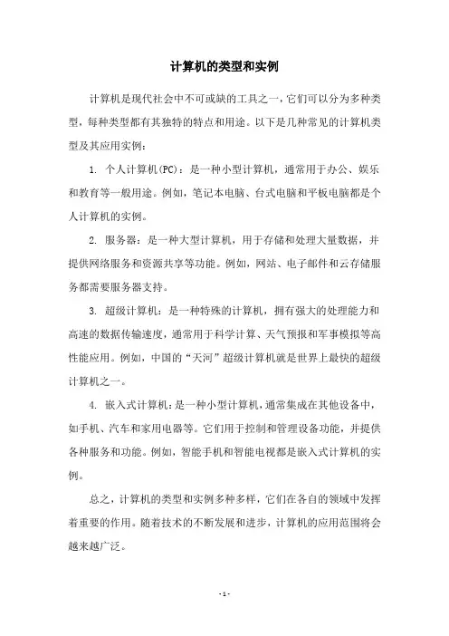 计算机的类型和实例