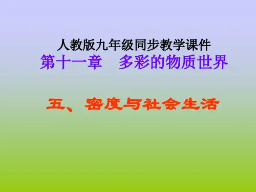 九年级物理密度与社会生活(中学课件201911)