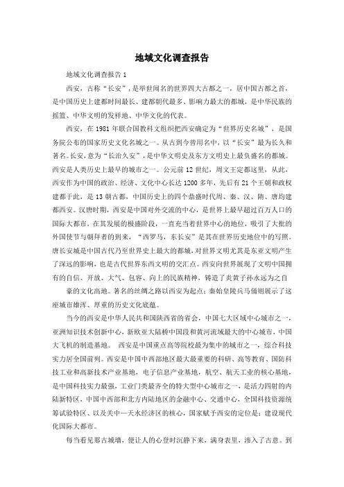 地域文化调查报告