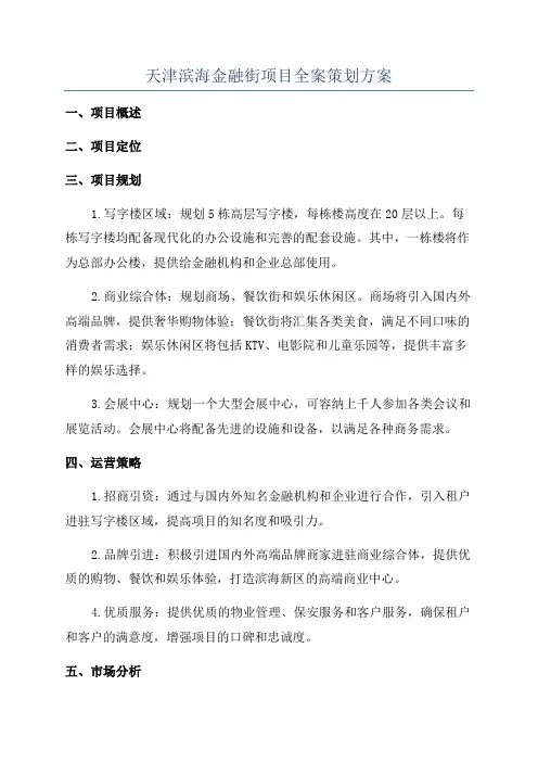 天津滨海金融街项目全案策划方案