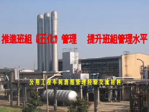 己内酰胺事业部公用工程车间推进班组五化管理提升班组管理水平讲稿