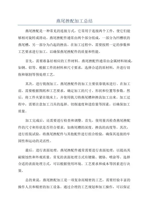 燕尾挫配加工总结