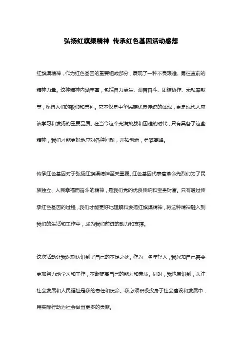 弘扬红旗渠精神 传承红色基因活动感想