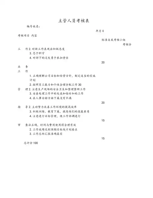 41-【通用】主管人员考核表