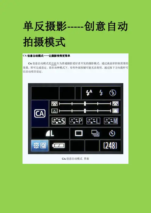创意自动拍摄模式