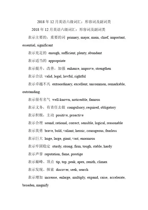 英语六级词汇：形容词及副词类.doc