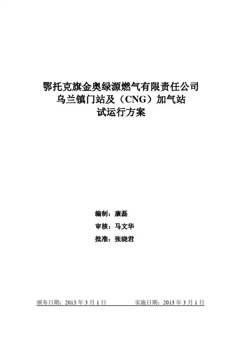 2015(CNG)加气站试运行方案