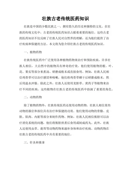 壮族古老传统医药知识