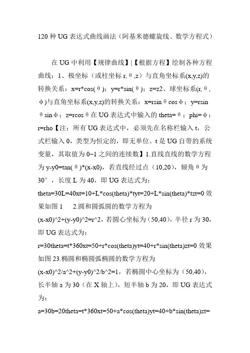 120种ug表达式曲线画法(阿基米德螺旋线数学方程式)