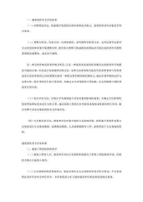 建筑消防安全评估标准