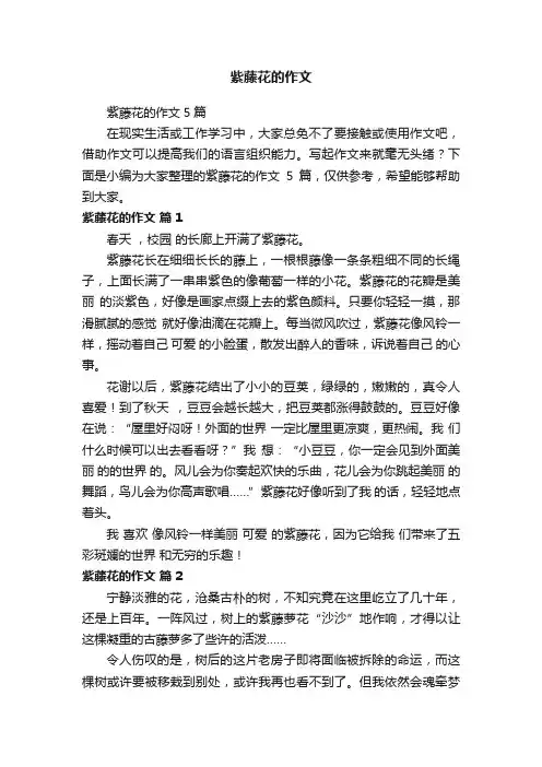 紫藤花的作文