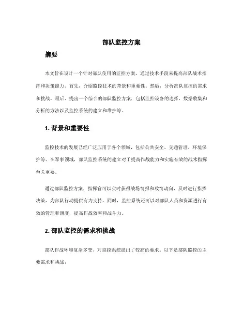 部队监控方案