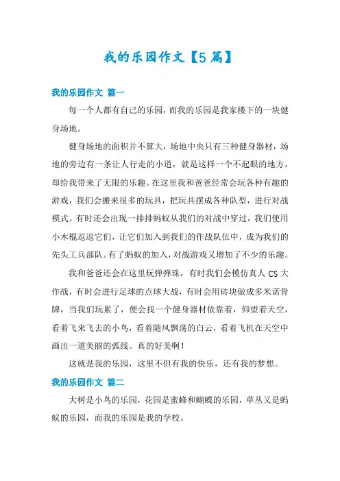 我的乐园作文【5篇】