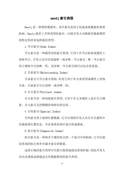 neo4j索引类型