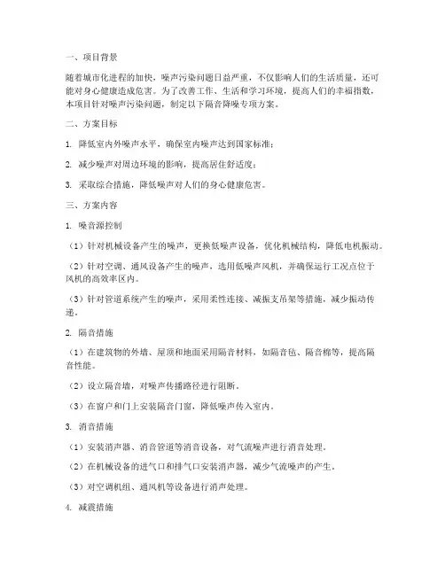 隔音降噪专项方案