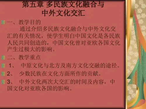 第五章-多民族文化融合与中外文化交汇