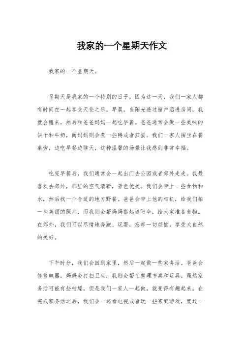 我家的一个星期天作文