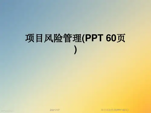 项目风险管理(PPT 60页)