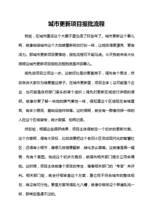 城市更新项目报批流程