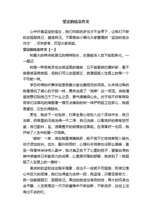 坚定的信念作文