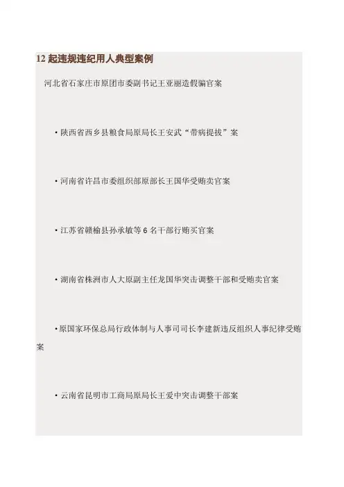 起违规违纪用人典型案例