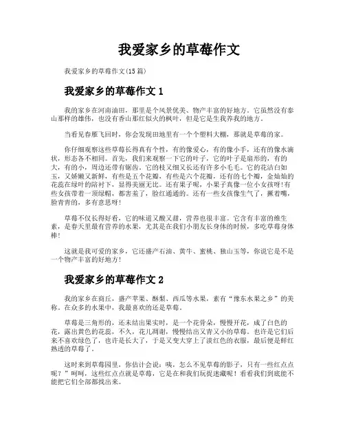 我爱家乡的草莓作文
