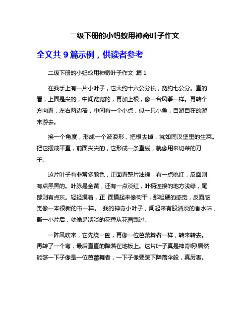 二级下册的小蚂蚁用神奇叶子作文