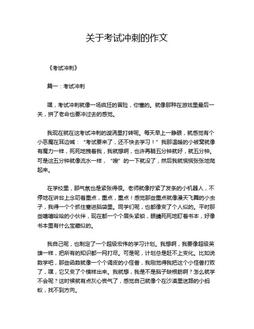关于考试冲刺的作文