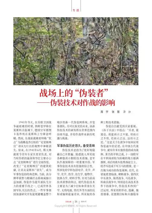 战场上的“伪装者”——伪装技术对作战的影响