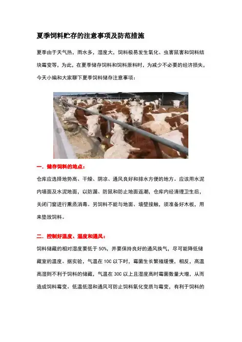 夏季饲料贮存的注意事项及防范措施