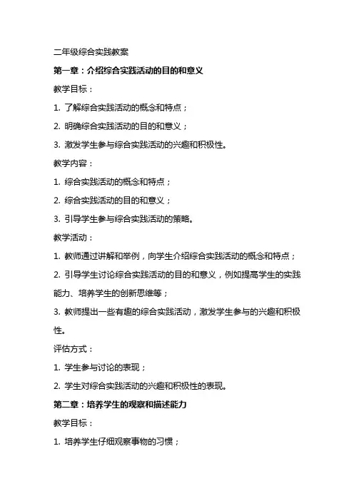 二年级综合实践教案