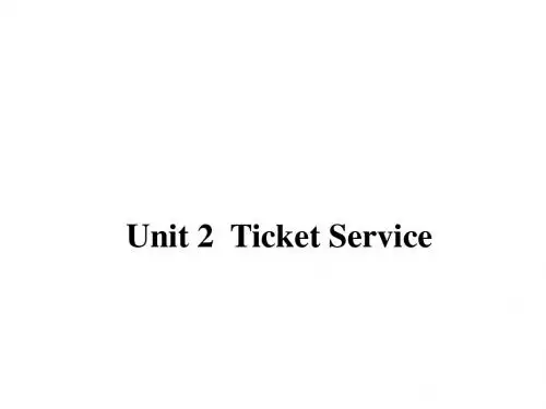 高速铁路服务英语( 2  Ticket Service