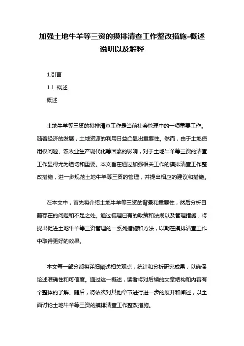 加强土地牛羊等三资的摸排清查工作整改措施-概述说明以及解释