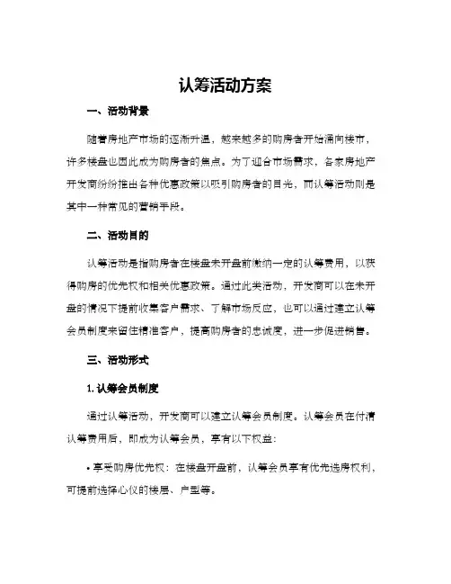 认筹活动方案