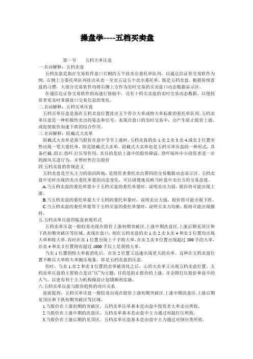 操盘学----五档买卖盘