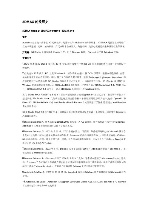3DMAX的发展史