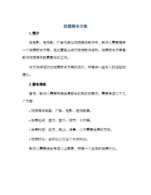 拍摄脚本方案