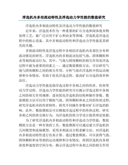 浮选机内多相流动特性及浮选动力学性能的数值研究