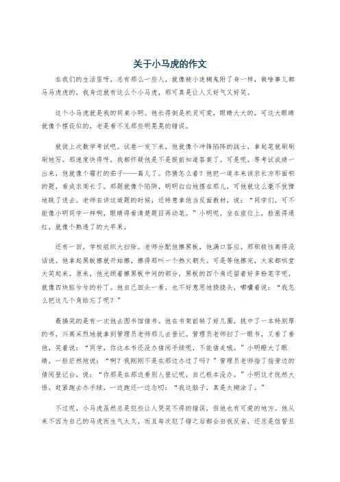 关于小马虎的作文