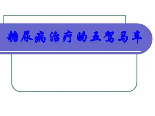 糖尿病治疗的五驾马车PPT培训课件