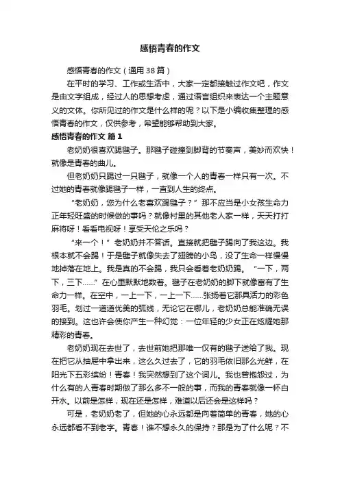 感悟青春的作文