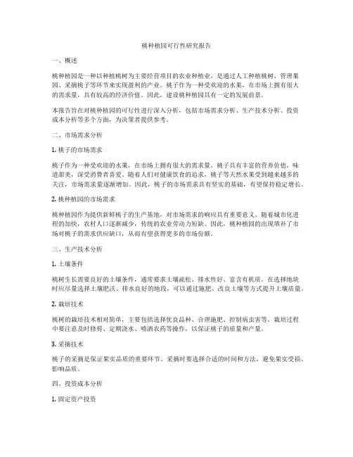 桃种植园可行性研究报告