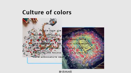color中西方色彩文化差异PPT课件