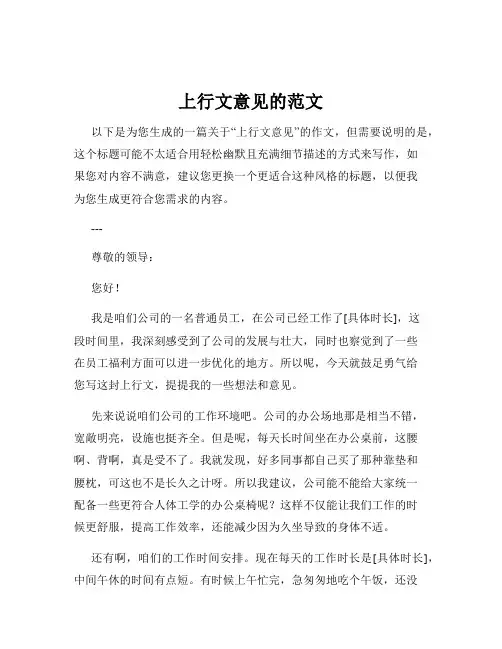上行文意见的范文